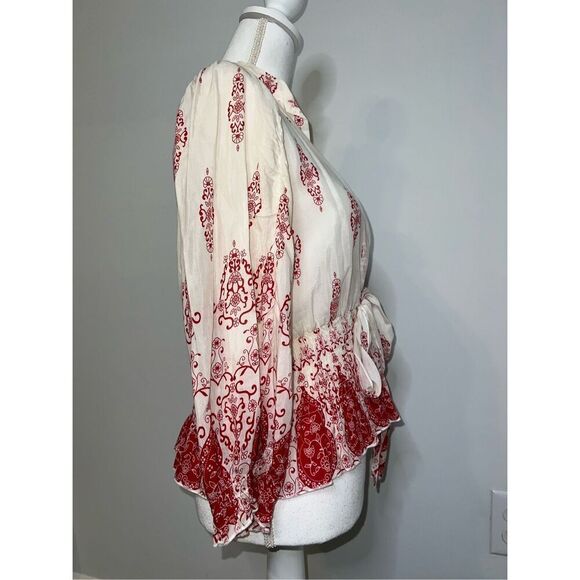 Vintage Y2K Boho Cotton/Silk Forever 21 Boho Handkerchief Top MEDIUM - Picture 2 of 7